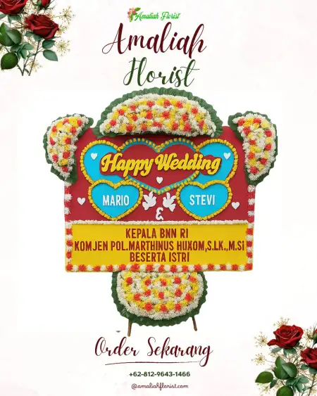 Papan Bunga Pernikahan Sahu